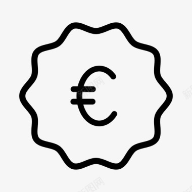 欧元硬币现金优惠券图标图标