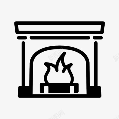 壁炉家温暖图标图标