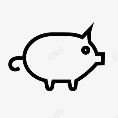 猪肉干猪银行美元图标图标