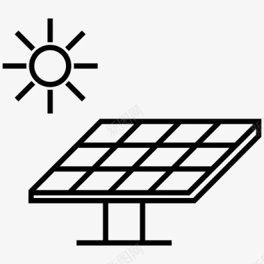 太阳能板太阳能电池生态电力图标图标