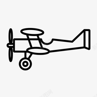 飞机复古分割线双翼飞机飞机螺旋桨图标图标