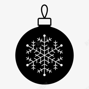 雪花下的树圣诞装饰品装饰假日图标图标