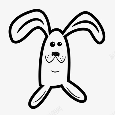 有趣的兔子卡通耳朵图标图标