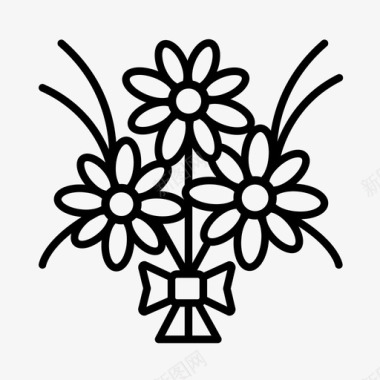 鲜花花束束雏菊图标图标
