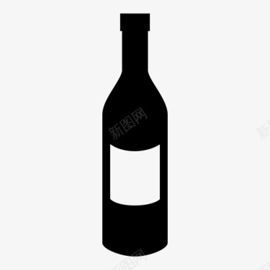 红酒瓶简笔画红酒瓶标签食品图标图标