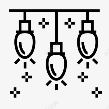 圣诞节装饰圣诞灯装饰圣诞节图标图标