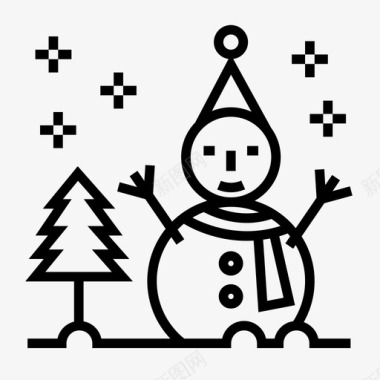 圣诞雪人雪人冬天圣诞节图标图标