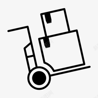 送货箱手推车送货箱包装图标图标