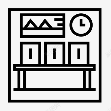 休息室图标候车室休息室杂项轮廓图标图标