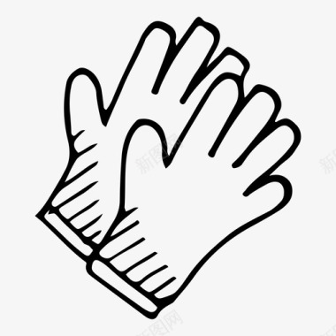 手保护手套手保护图标图标