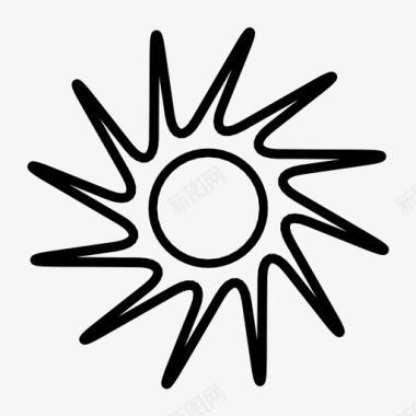 太阳扭曲火焰热图标图标