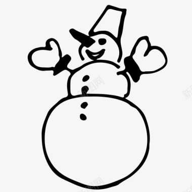 冬天的雪人雪人圣诞节新年图标图标