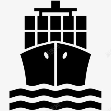 集装箱船货物海运图标图标