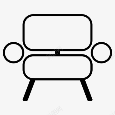 扶手椅躺椅休息椅图标图标
