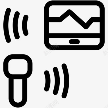 无线传感器物联网轮廓传感器和探头图标图标