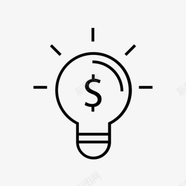 金钱创意灯泡商业创意图标图标