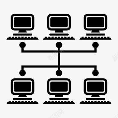 云集群计算云分布式图标图标