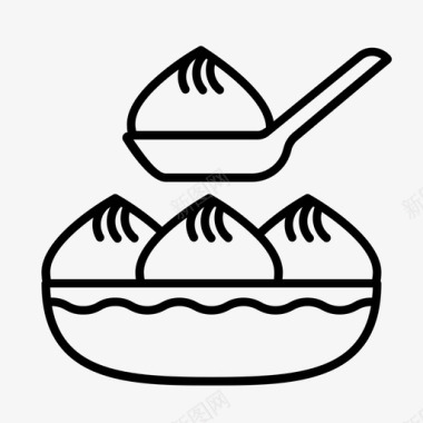 饺子亚洲食品包子图标图标