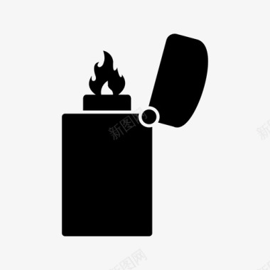 雪茄与打火机打火机火暖气图标图标