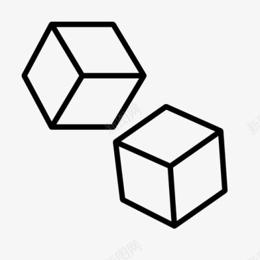 级数骰子方块空立方体图标图标