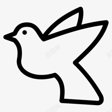 鸽子小鸟飞翔图标图标