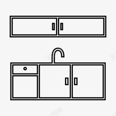 民国室内设计水槽室内厨房水槽图标图标