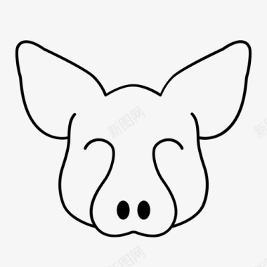 猪动物猪脸图标图标