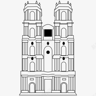 雷恩大教堂教堂法国图标图标