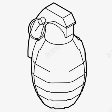 卡通爆炸线条手榴弹炸弹爆炸图标图标