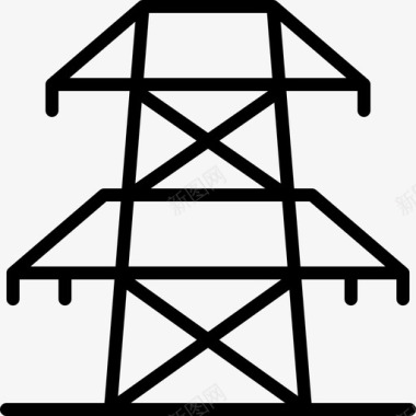 高压电线塔电源图标图标