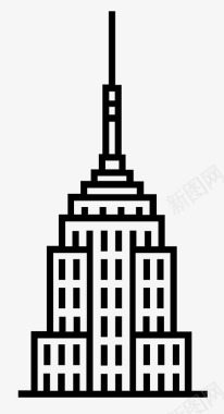 帝国大厦地标纽约图标图标