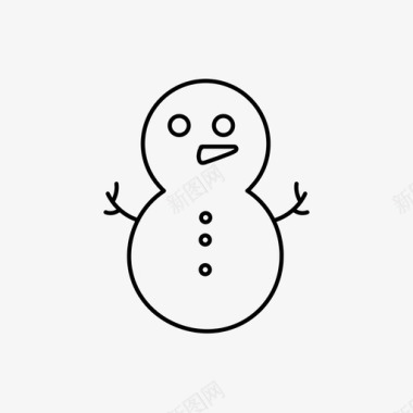 冬天的雪人雪人寒冷下雨图标图标