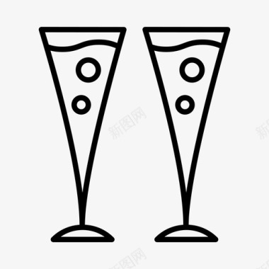香槟高级餐厅长笛图标图标
