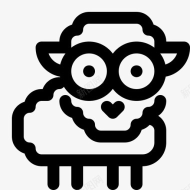 绵羊动物可爱图标图标