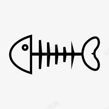 鱼骨死鱼食用鱼图标图标