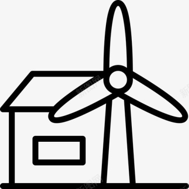 风力发电站电力能源图标图标
