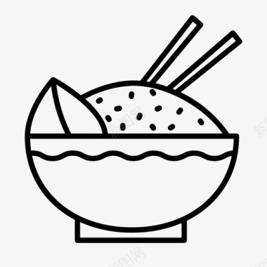 米饭亚洲菜碗图标图标