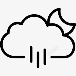 云带雨云带月多云天气图标高清图片