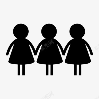 女人女儿家庭图标图标