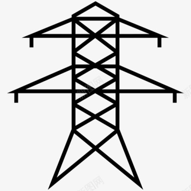 电力线铁塔电网图标图标