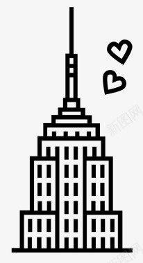 曼哈顿纽约帝国大厦纽约图标图标