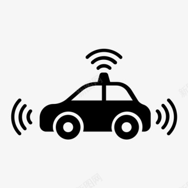 进口传感器自动驾驶汽车传感器自动驾驶无驾驶员图标图标