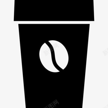 一次性咖啡杯咖啡豆咖啡杯图标图标