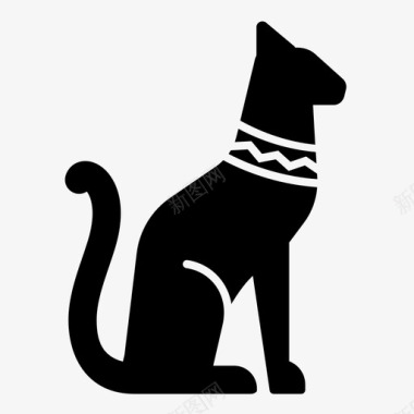 埃及猫古代动物图标图标