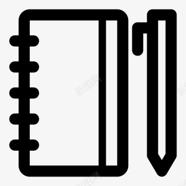 笔记本和笔记事本线性基本v2图标图标