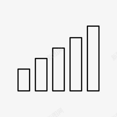 金色条形信号条形图图表图标图标