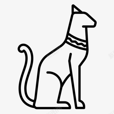 埃及猫古代动物图标图标