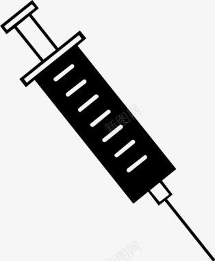 黑头针皮下注射针健康医院图标图标