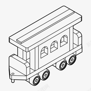 少女玩具火车蒸汽机玩具火车图标图标