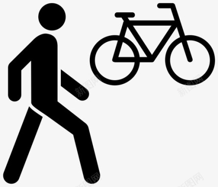 骑自行车人散步图标图标